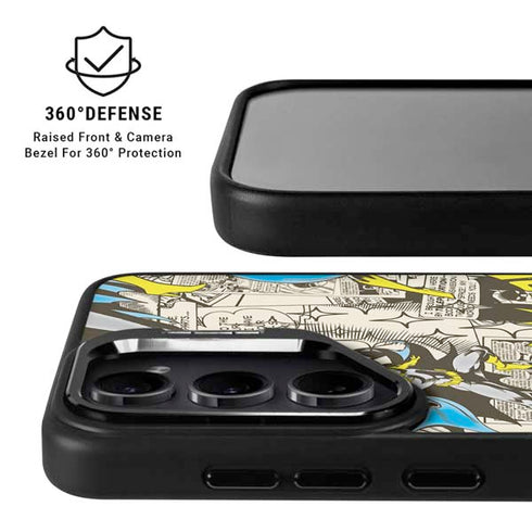 DC Comics Batman Batgirl Vintage Action pose pattern Galaxy S24 Plus Kickstand Case